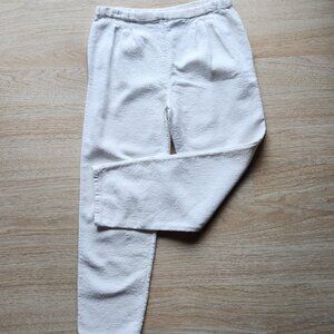 Vintage Maria Rodriguez Chicago Woven Cotton Front-Pleated Pants Pull-On White